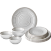 Kleines Produktbild Brunner Midday Geschirrset Melamin Mineral 12-teilig Porzellan-Touch Antirutsch BPA-frei 1