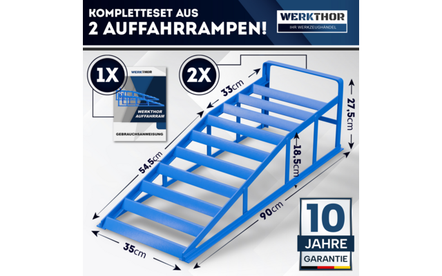 Produktbild Werkthor KFZ Auffahrrampen Set bis 3 Tonnen  1