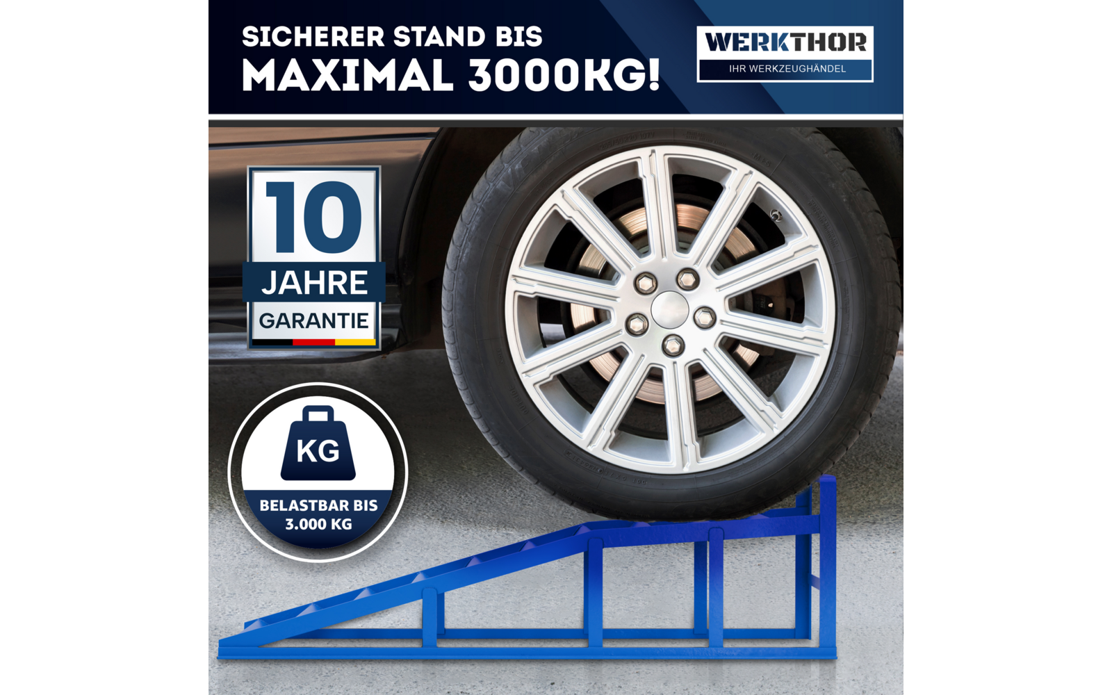Produktbild Werkthor KFZ Auffahrrampen Set bis 3 Tonnen  1