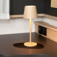 Silwy Magnet-Leuchte Tischleuchte mit Metall-Nano-Gel-Platzset 25 cm sand