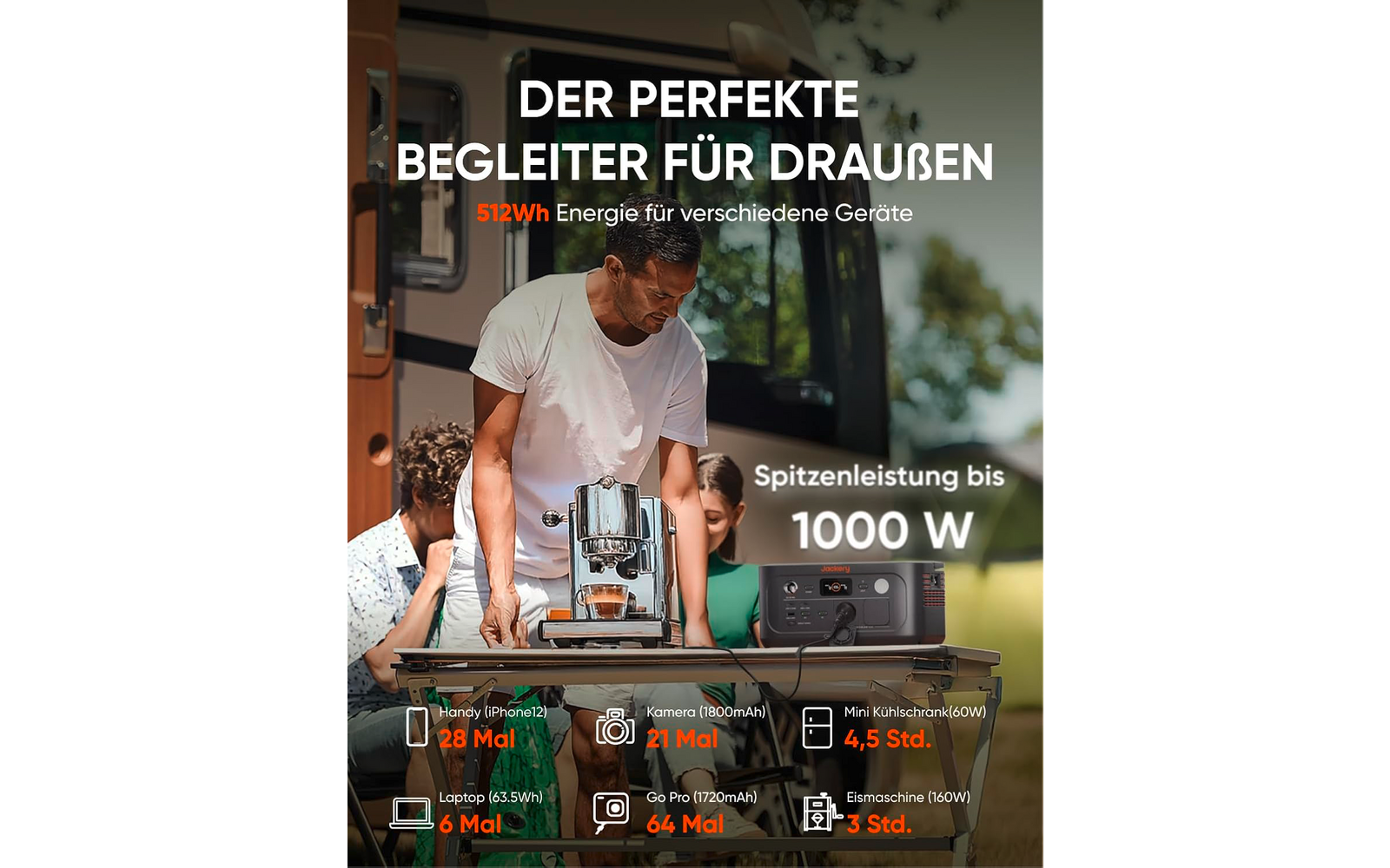 Produktbild Jackery Explorer 500 v2 tragbare Powerstation 512 Wh / 500 W 1