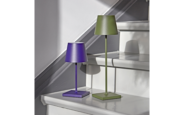 Sigor Lampe de table à accu Nuindie 380 mm vert sapin