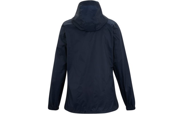 Dunkelblaue Jacke mit Kapuze, Rückansicht, lange Ärmel, elastische Bündchen