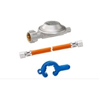 Impianto a singola bombola GOK per bombole piccole &ndash; Set regolatore e tubo EN61 1,5 kg/h 50 mbar (6,3 x 3,5 - 400 mm)