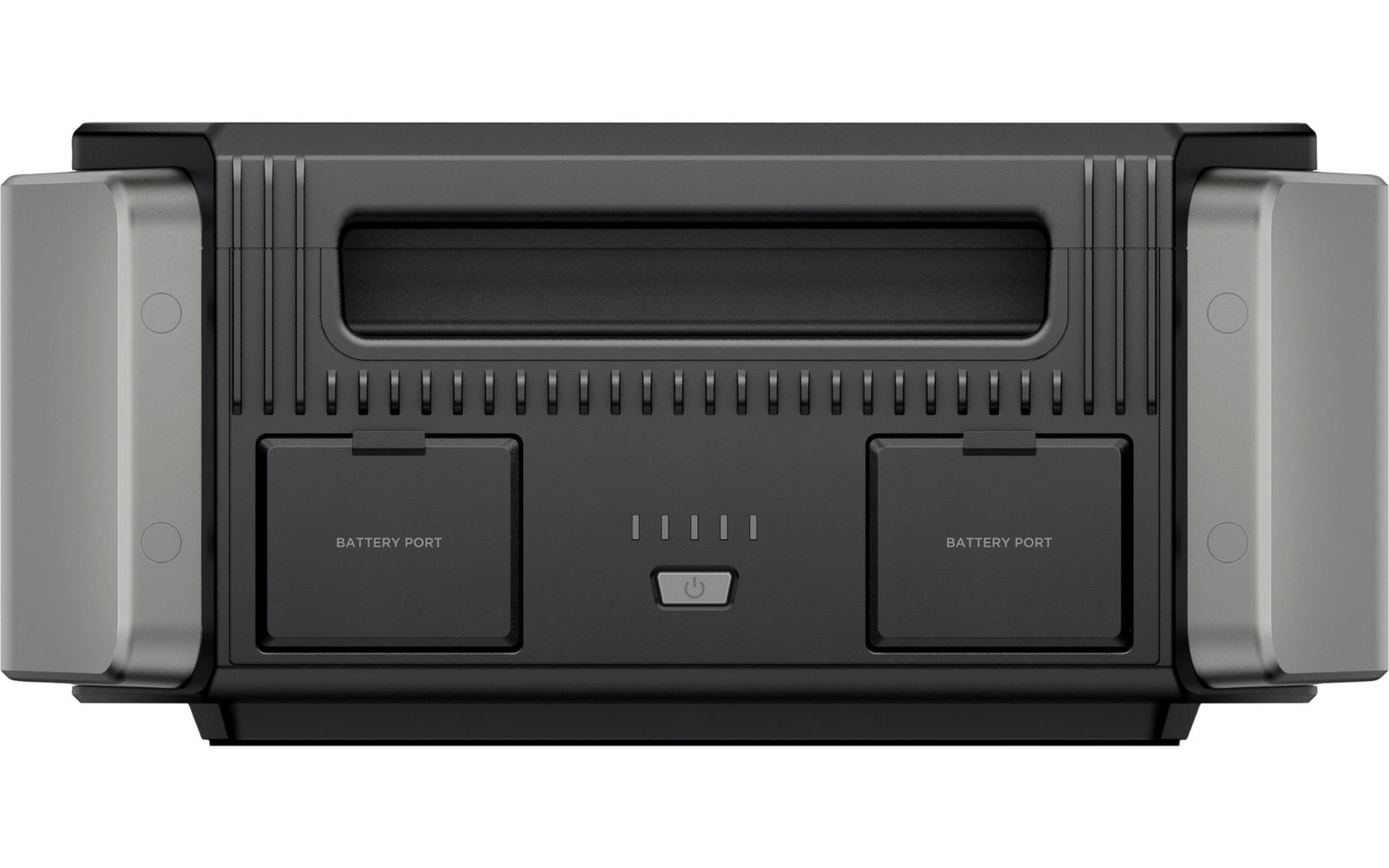 Appareil électronique noir avec deux emplacements et plusieurs ports