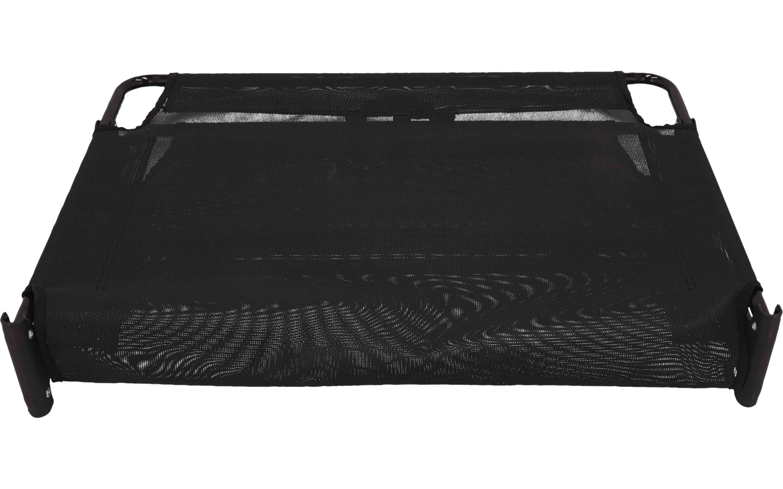 Zwart rechthoekig draadgaasbakje met opstaande zijden en twee handgrepen