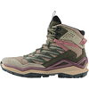 Wanderstiefel in Beige, Grün und Rosa mit hohem Schaft und Schnürung