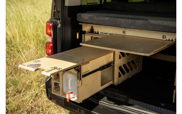 Escape Vans Eco Box plus XL Opvouwbare tafel/bed Box Renault Traffic/Opel Vivaro B/Fiat Talento