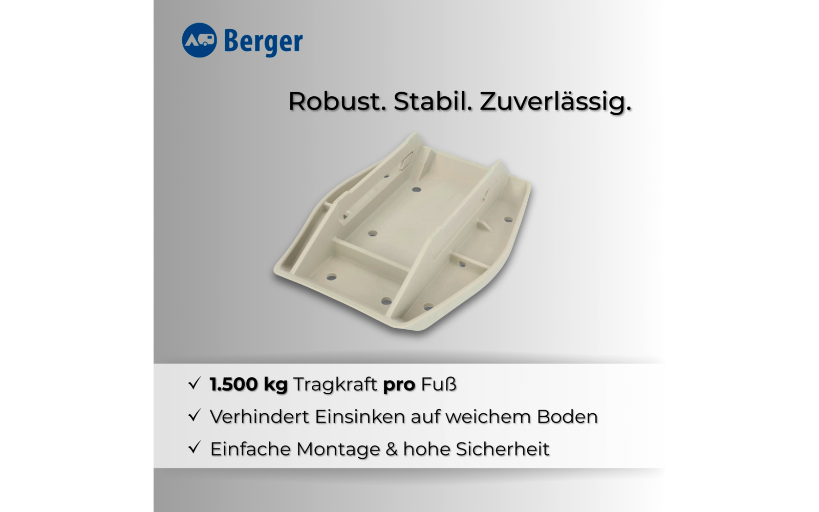 Imagen del producto Cu&ntilde;a para estabilizador caravana 4 piezas Big XXL 27,5 x 21 cm Berger 1
