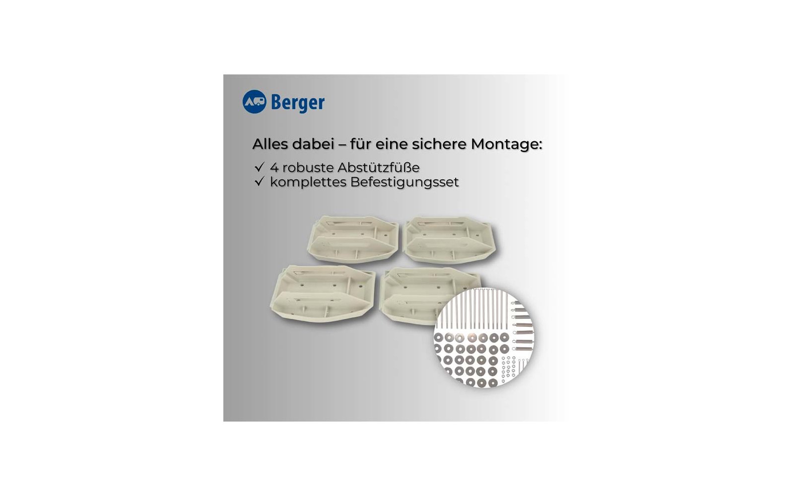 Product afbeelding Berger Big XXL steunvoeten 27,5 x 21 cm set van 4 1