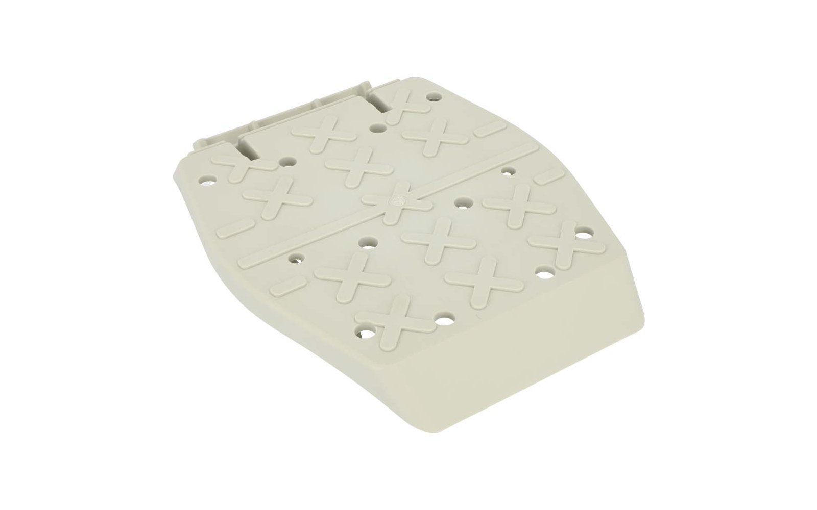 Beige kunststof plaat met geperste plustekens