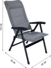 Berger Genova 3D Mesh Klappstuhl-Set mit Beinauflage Light Grey