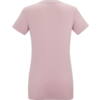 Rosa T‑Shirt, Rückansicht, kurze Ärmel, runder Halsausschnitt, glatter Stoff, weißer Hintergrund