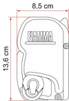 Fiamma F45s Wandmarkise 300 cm für VW T5 / T6 / Multivan / Transporter Langer Radstand Linkslenker (Titanium / Royal Grey)