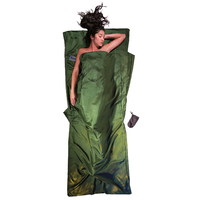 Sac de couchage léger de voyage rectangle soie vert olive foncé Cocoon
