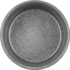 Round, shallow form with smooth inner rim and grainy interior, top view