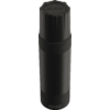 Schwarzes, zylindrisches Objekt mit Schraubdeckel, geriffelten Seiten und sichtbarem "SIGG"-Logo unten