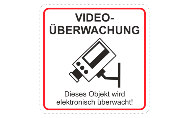 Schütz Panneau de signalisation Vidéosurveillance Autocollant 65 x 65 x 0,1 mm