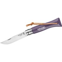 Opinel N°06 Colorama Art Deco Taschenmesser mit Lederkordel Klingenlänge 7 cm flieder
