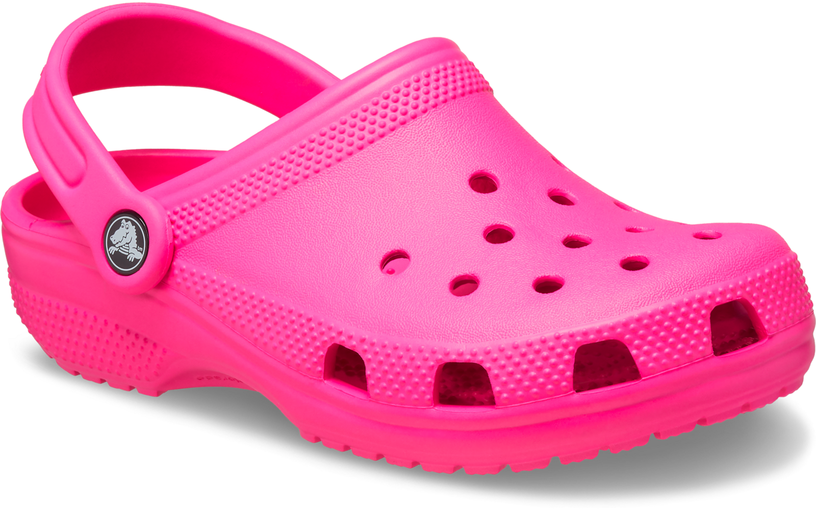 Sabot rose en plastique avec bride arrière et trous d'aération ronds