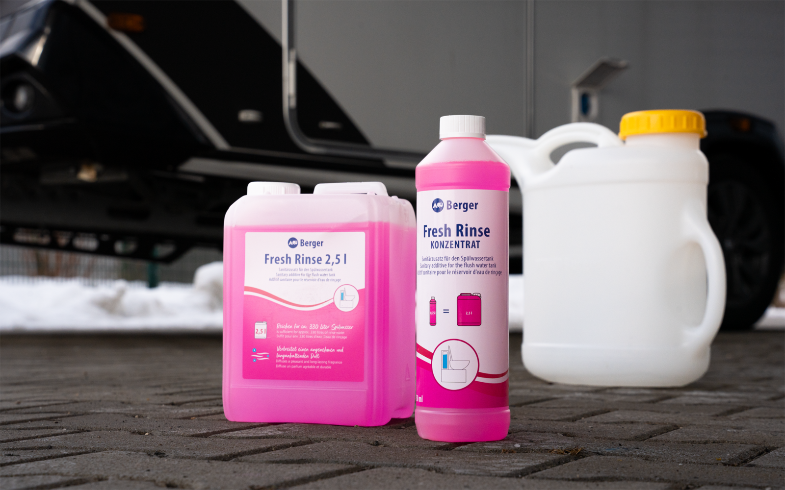 Produktbild Berger Fresh Rinse Konzentrat 750 ml - Sanit&auml;rzusatz f&uuml;r den Sp&uuml;lwassertank 1