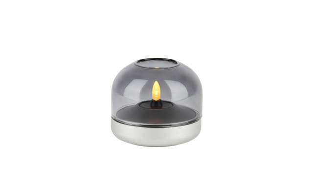 Kooduu Glow 08 rechargeable Shine LED candle frosted silver