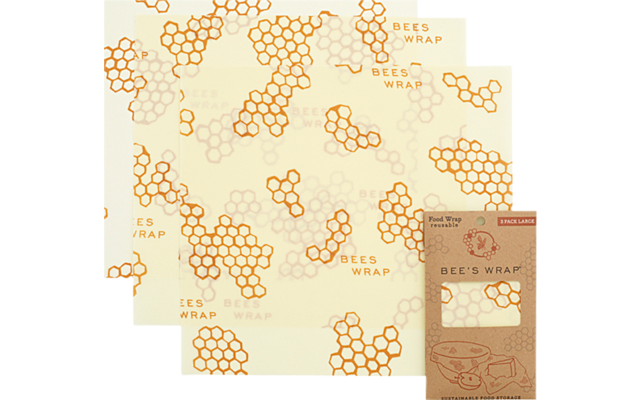 Bees Wrap Lingette de cire d'abeille pack de 3 L 33 x 35 cm