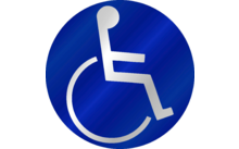 Pegatina Schütz para vehículos Símbolo de discapacidad Mantenga una distancia de 2 metros
