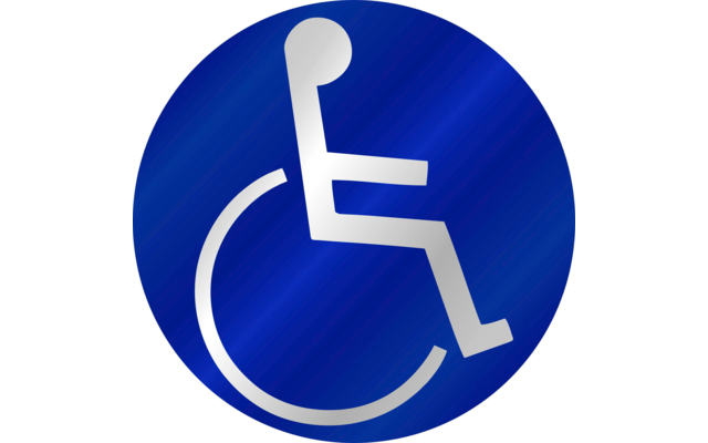Schütz Pegatina para vehículos Símbolo de discapacidad Mantenga una distancia de 2 metros alrededor de 90 x 90 x 0,1 mm