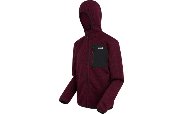 Rotes Kapuzenpullover mit schwarzer Brusttasche