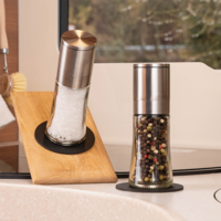 Set macina spezie magnetico Silwy (1 macina pepe + 1 macina sale + 2 cuscinetti gel)