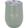 Groene drinkbeker met transparante deksel en 'Camp Life' opdruk