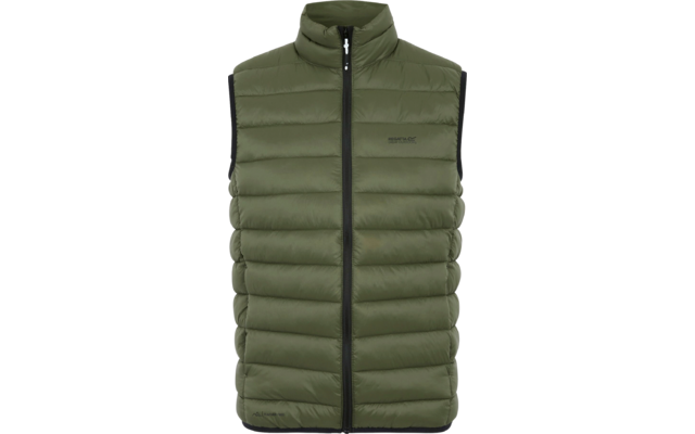 Chaleco acolchado verde sin mangas con cremallera