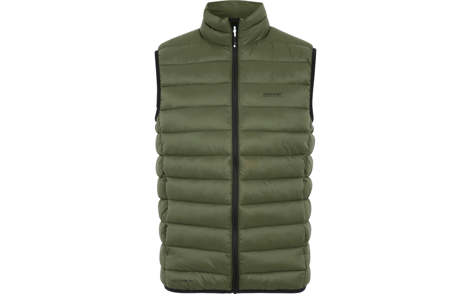 Chaleco acolchado verde sin mangas con cremallera