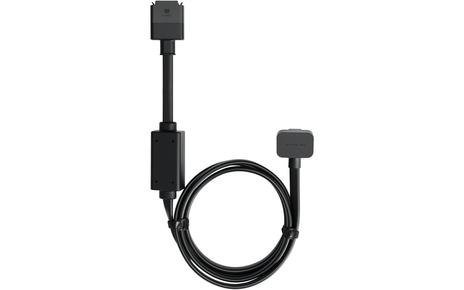 Ein schwarzes Ladekabel mit USB-C-Anschluss und magnetischem Ladeanschluss