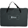 Dark gray rectangular carrying bag with black handles and a white bone-shaped logo reading 'Berger'