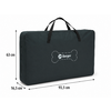 Rectangular dark carry bag with two handles, bone-shaped logo reading "Berger", and dimension markers 63 × 16.5 × 93.5 cm