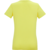 T-shirt jaune à manches courtes, vue de dos, sur fond blanc