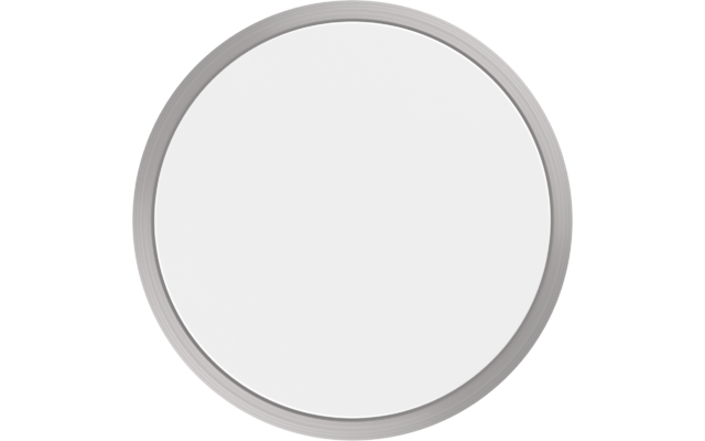 Runder weißer Kreis mit schmalem grauem Rand