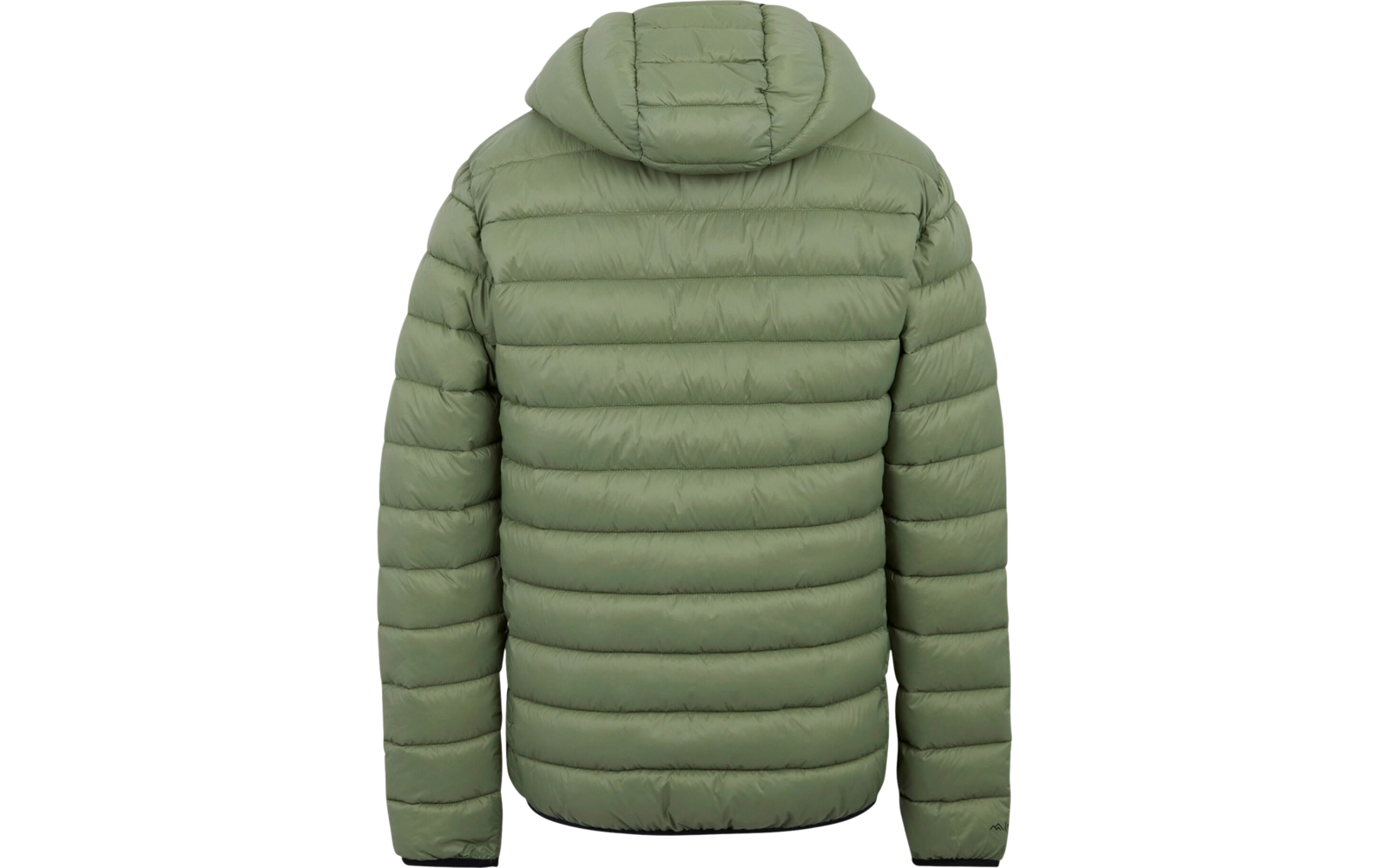 Grüne Steppjacke mit Kapuze, Rückansicht