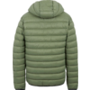 Grüne Steppjacke mit Kapuze, Rückansicht
