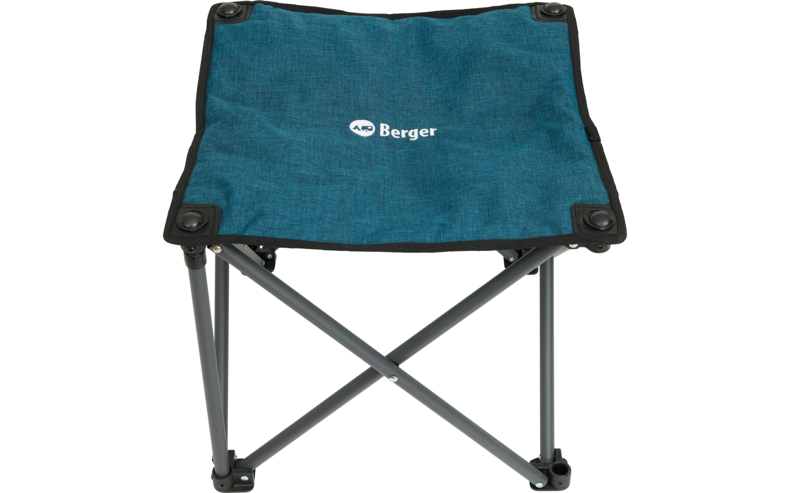 Chaise pliante bleue avec cadre noir