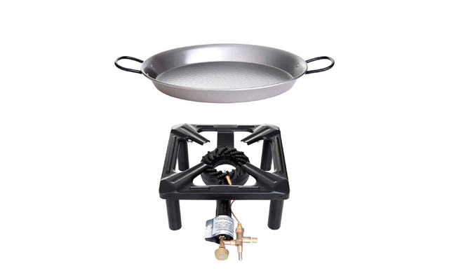 All Grill stool cooker set with paella pan 42 cm large black