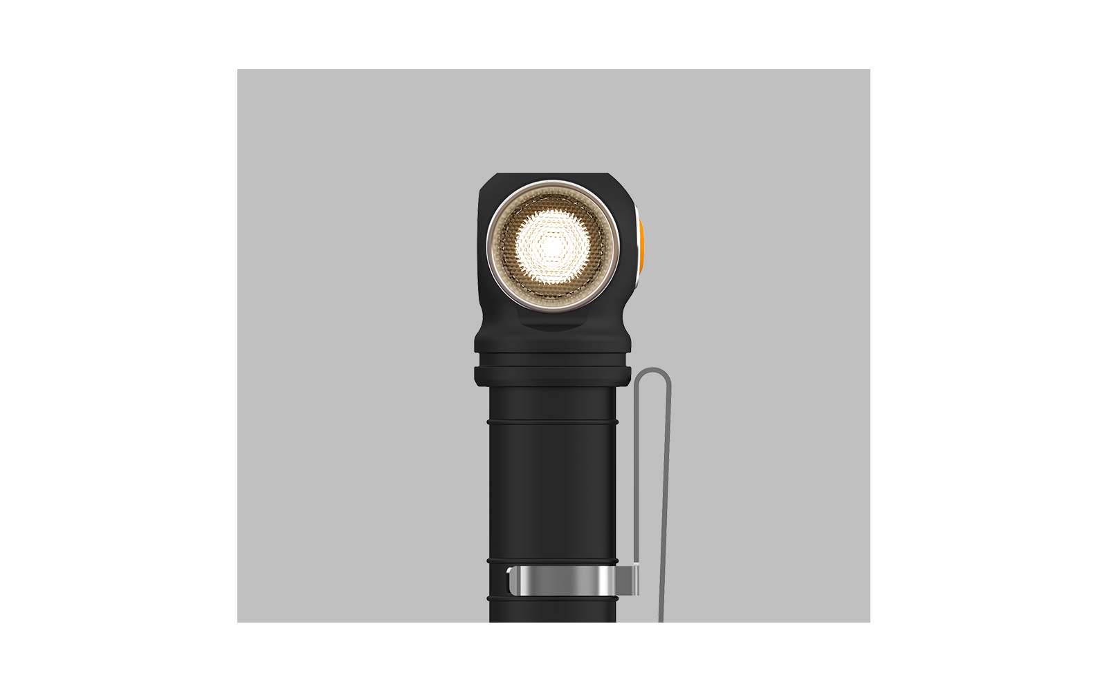 Schwarze Taschenlampe mit rundem Licht