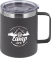 Camplife Edelstahl Thermo-Trinkbecher mit Henkel und Deckel 450 ml grau