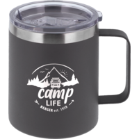 Camplife Edelstahl Thermo-Trinkbecher mit Henkel und Deckel 450 ml grau