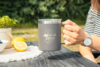 Camplife Edelstahl Thermo-Trinkbecher mit Henkel und Deckel 450 ml grau