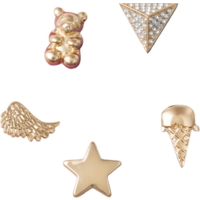 Crocs Jibbitz Gold Icons Schuhanstecker 5er Pack
