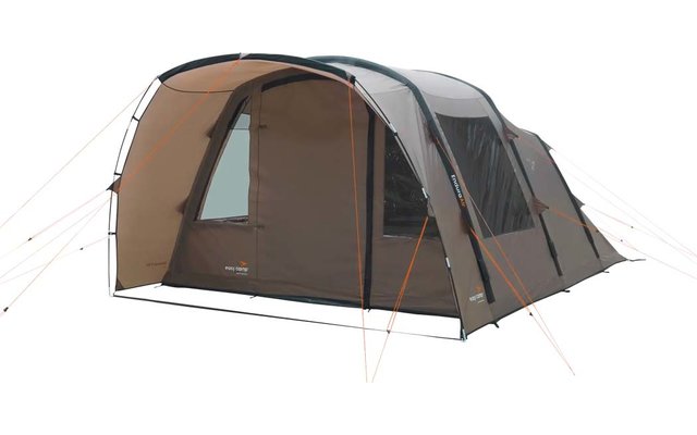 Aufblasbares, halbtransparentes Campingzelt mit offenem Eingang