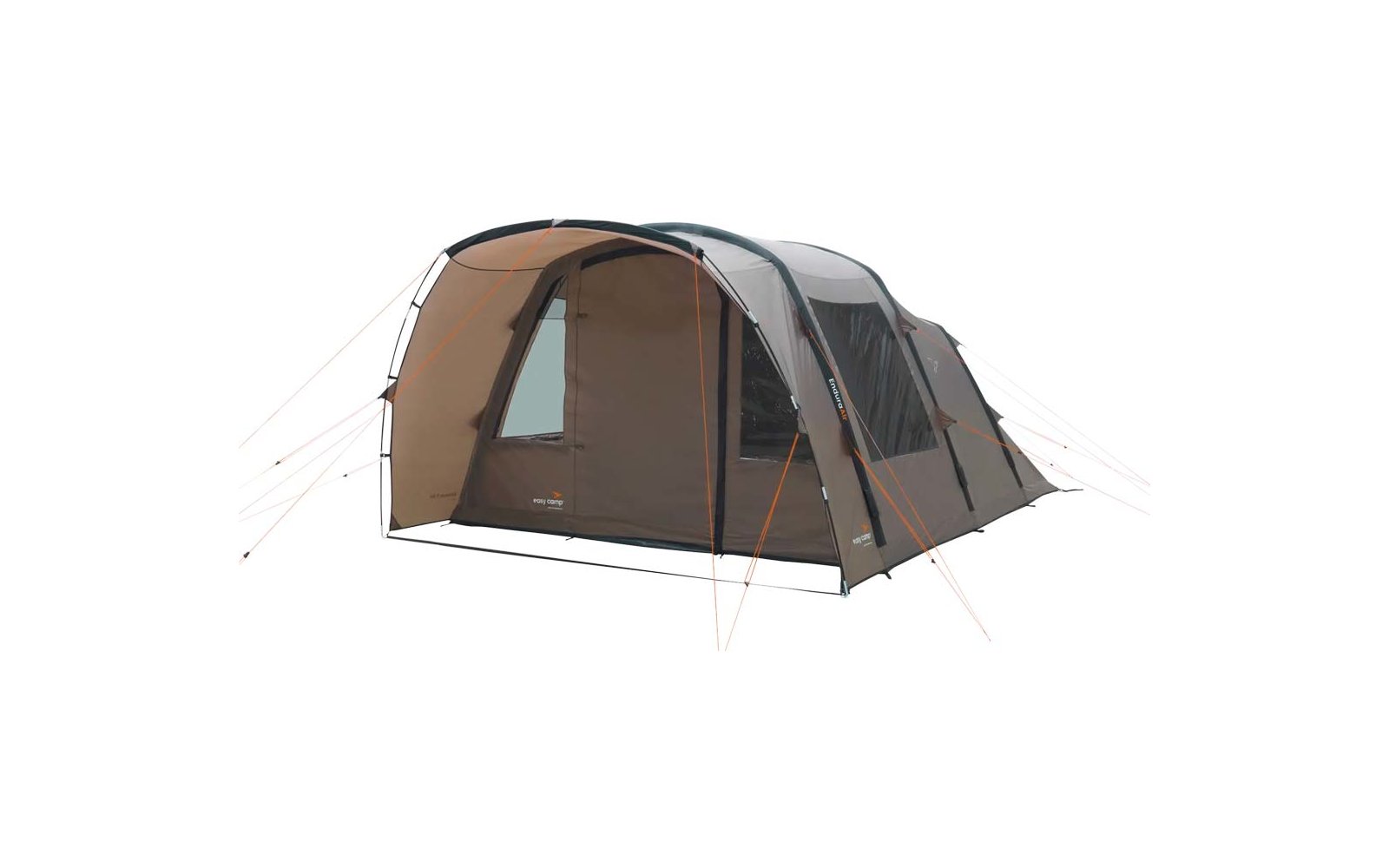 Aufblasbares, halbtransparentes Campingzelt mit offenem Eingang